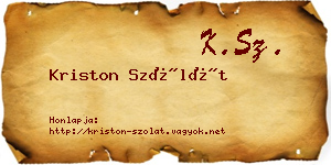 Kriston Szólát névjegykártya